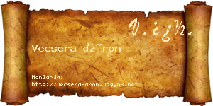 Vecsera Áron névjegykártya