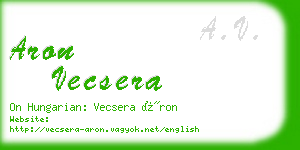 aron vecsera business card